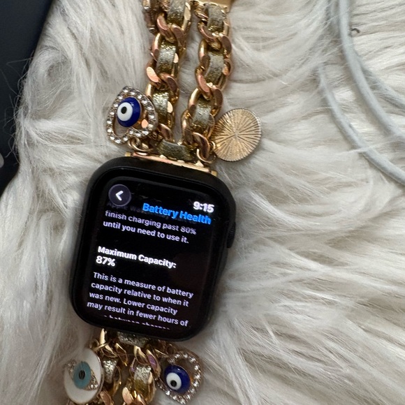 Apple Watch with Gold and Black Chain Bracelet - Picture 2 of 3